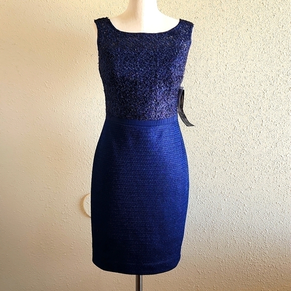 𝅺KAY UGNGER BLUE COCKTAIL DRESS - Picture 1 of 11